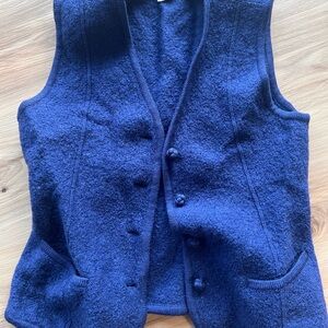 Lands' End Navy Wool Vest
